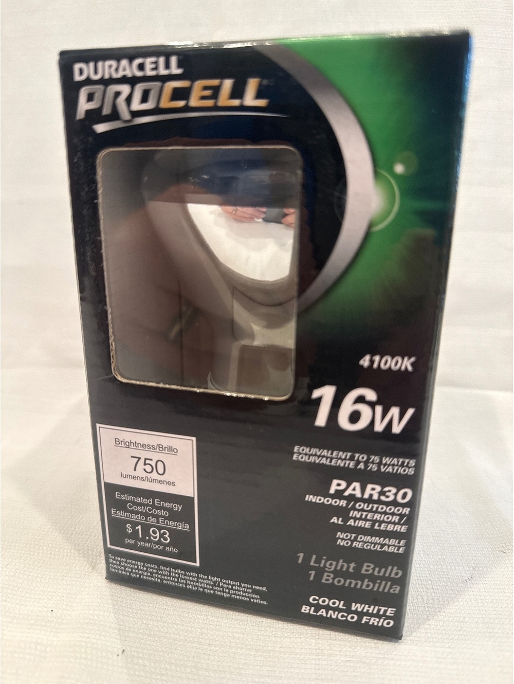 Duracell Procell 16W PAR30 Cool White Indoor/Outdoor Light Bulb